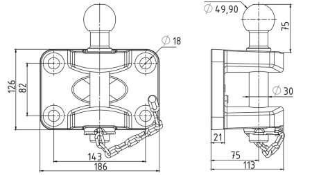 ATTELAGE AVEC BOULE POUR REMORQUE