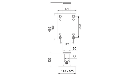 DOPPELTWIRKENDER HYDRAULISCHER STÜTZBEIN (Φ90x620 mm) - HUB 365 mm - 5.000 kg