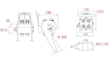 MULTI-FASTER COUPLING 4 WAY BSP 3/8 MOBILE PART