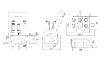 MULTI-FASTER CSATLAKOZÓ 3PLK 5IRÁNYÚ BSP 3×3/8 2×9/16 FIX RÉSZ