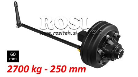 HALVAXEL MED BROMSAR - 2700 kg (6 SKRUVAR) - 250 mm