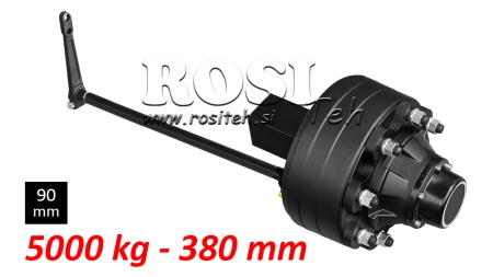 HALF AXLE WITH BRAKES - 5000 kg (8 SCREWS) - 380 mm