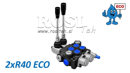 HYDRAULINEN KÄSIVENTTIILI – 2-LOHKOINEN SUUNTAVENTTIILI 2xR40 ECO