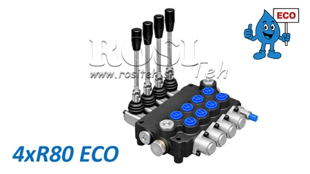 HYDRAULINEN KÄSIVENTTIILI – 4-LOHKOINEN SUUNTAVENTTIILI 4xR80 ECO
