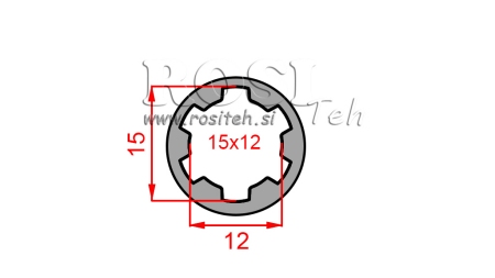 KARDANADAPTERI HOLKKI 15x12 (8 URAA) (40 mm)
