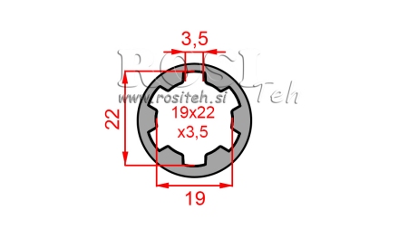 KARDANADAPTERI HOLKKI 19x22x3,5 (10 URAA) (40 mm)
