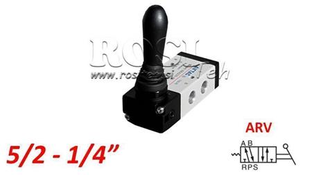 PNEUMATIC HAND VALVE 5/2 1/4 PRT-0852-ARV RETURN WITH SPRING
