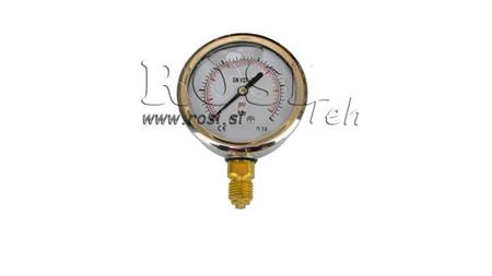 MANOMETER DN63 VERTIKAL 0 - 10 BAR - 1/4