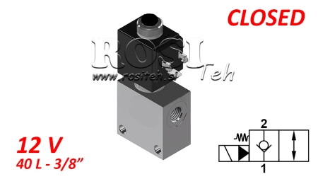 2 potni ventil 3/8 (NC) 12V - 40lit