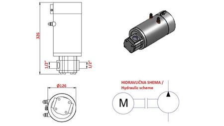 HYDRAULINEN PUMPPU KOKOELMA GR.1 SÄHKÖMOOTTORI 12V 3kW