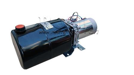 MINI HYDRAULISCH AGGREGAT 24V DC - 2.2kW = 2.1cc - 8 lit - enkele richting montage (metaal)