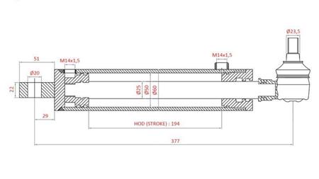HYDRAULISCHE STUURCYLINDER SAME OEM-169.6352.4/10