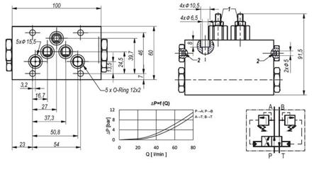 ХИДРАВЛИЧЕН ВАЛВУЛА РОТАРЕН МЕХАНИЧЕН ЗА HLEVSKE ЧЕТКА CETOP5 4/2 RHA