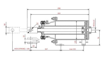 CILINDRO FRENANTE AD ARIA - MEMBRANA 125 mm