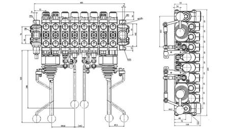 HYDRAULIC VALVE HIAB 8xPC70   2X EURO JOYSTICK 3 POS