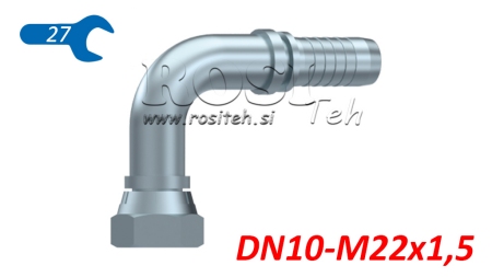 HYDRAULISCHE BSP VROUWELIJKE ELBOW 90° DN10-M22X1,5