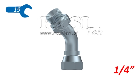 HYDRAULISK VINKEL 45° BSP HANE-HONA 1/4