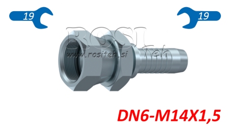 COLLEGAMENTO IDRAULICO JIS GIAPPONESE 60° KOMATSU FEMMINA DN6-M14X1.5