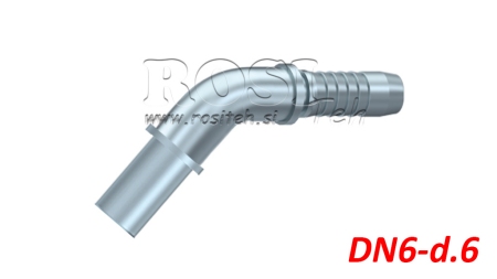 HYDRAULISK KOBLER SLANGE OVERGANGS BEND 45° DN6-d.6