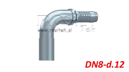 GOMITO DI TRANSIZIONE PER TUBO IDRAULICO 90° DN8-d.12