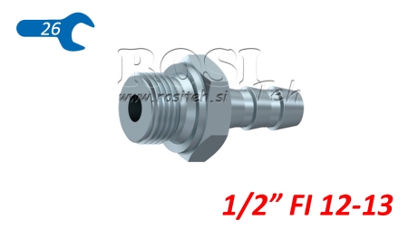 HIDRAULISKĀ VĪRIETISKAIS SAVIENOJUMS 1/2 RUBBER HOSE Φ 12-13