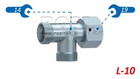 HYDRAULICKÝ T-KUS L-10 S BOČNOU OTOČNOU MATICOU M16X1,5