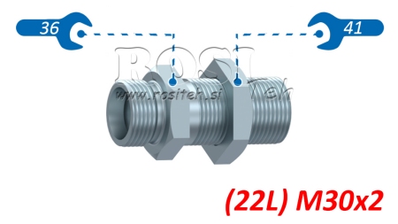 HYDRAULINEN LÄPIVIENTI KAKSOISLIITIN (22L) M30X2
