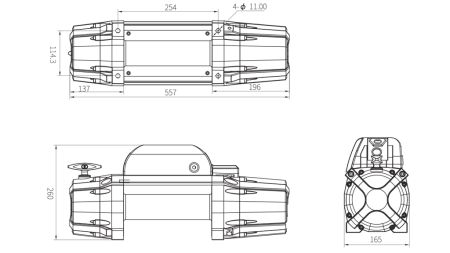 12 V CABRESTANTE ELÉCTRICO RS-12000 - 5440 kg - CUERDA SINTÉTICA - ECO
