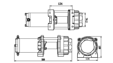 12 V SÄHKÖVINSSI RS-3500 - 1585 kg - SYNTEETTINEN KÖYSI - ECO