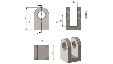 ZYLINDERGABELN 40mm - fi20