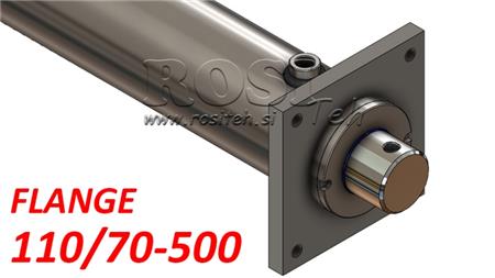 HYDRAULISK CYLINDER MED MONTERINGSPLATTA 110/70-500