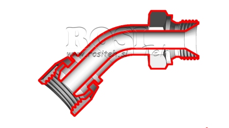 HYDRAULICKÉ KOLENO 45° BSP SAMEC–SAMICA 3/8