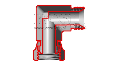 COUDE HYDRAULIQUE 90° BSP COURT ÉCROU ROTATIF-MÂLE 3/8