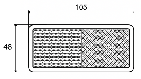 TÉGLALAP ALAKÚ FÉNYVISSZAVERŐ ORANGE105x48 (10pcs)