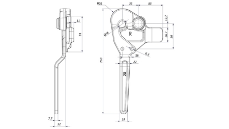 ZIJKLEPPEN TYPE ROSI-02 RECHTS