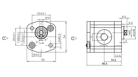 HIDRAULISKĀ SŪKNIS 00C1.5X033 GR.0 - 1,5cc - LABĀ