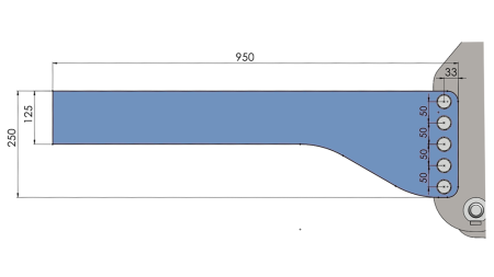 UNIWERSALNA KONSOLA MONTAŻOWA DO HYDRAULIKI PRZEDNIEJ CIĄGNIKA CAT. 2 & CAT. 3 (950 mm)
