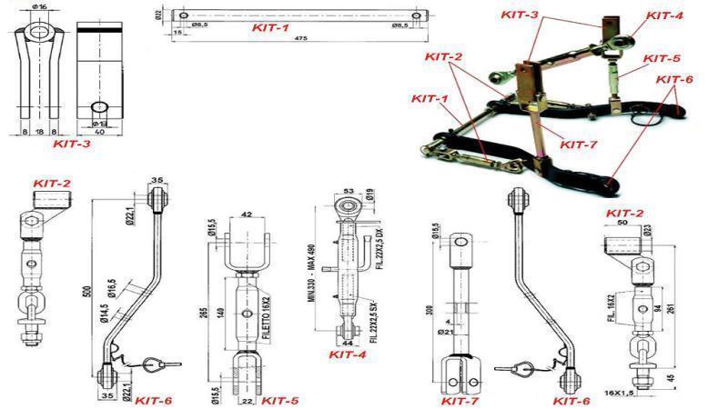 UNIVERSALSET FÜR DREIPUNKT-HYDRAULIK KATEGORIE 1