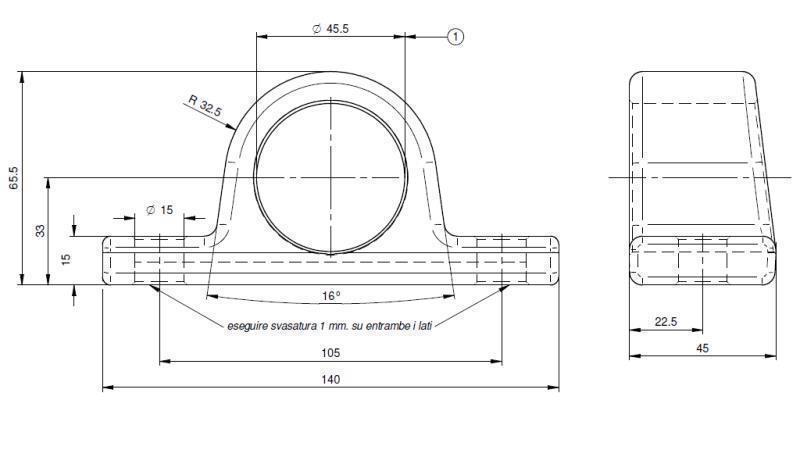 SUPORTE PARA CILINDRO TELESCÓPICO FI45