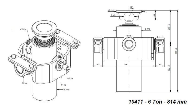 TELESKOPICKÝ VALEC KOMPAKT 4 STUPNE 814mm x110 -GUĽA