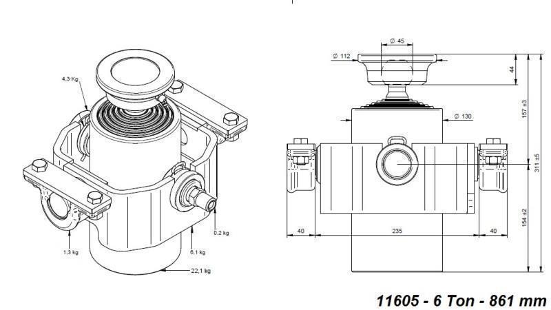 TELESCOPIKUS HENGER KOMPAKT 6 FOKOZAT 861mm x125 -GÖMB