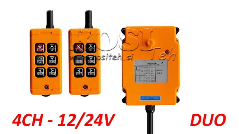 COMMANDES À DISTANCE RADIO 4CH - 12/24V DUO
