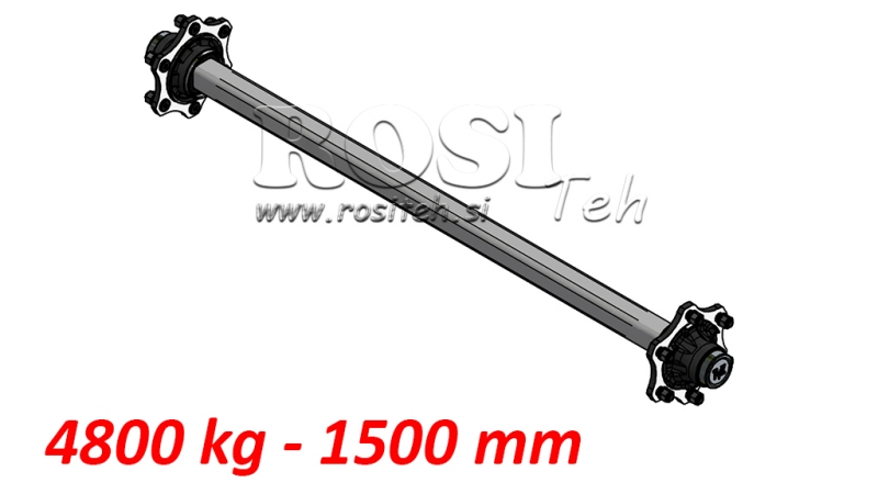 OSIE DO PRZYCZEPY 4800 KG BEZ HAMULCA (1500 MM)