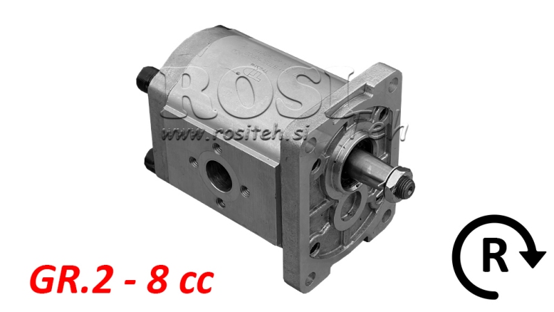 HYDRAULISK PUMPE GR.2 8 CC HØYRE - FLANSER