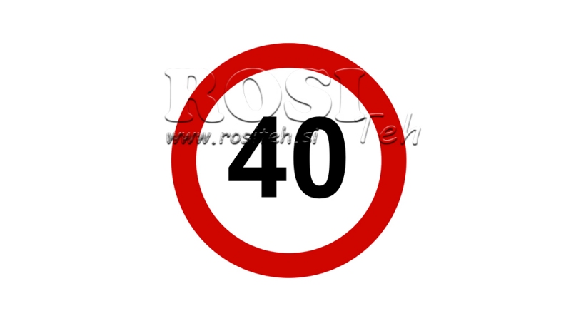 Sebességkorlátozó matrica 40KM/H