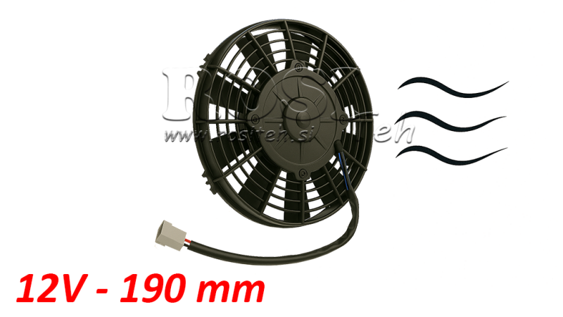 AXIAL LÜFTER - VENTILATOR 190 mm - ZULEITEND 12V