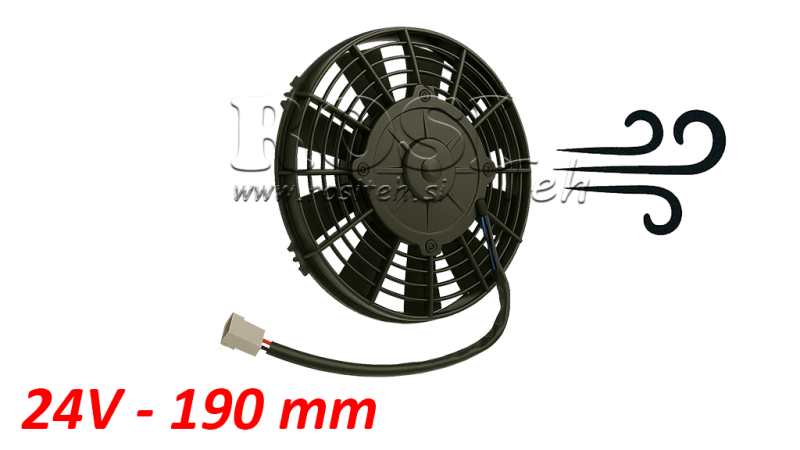 AXIAL LÜFTER - VENTILATOR 190 mm - ABLEITEND 24V