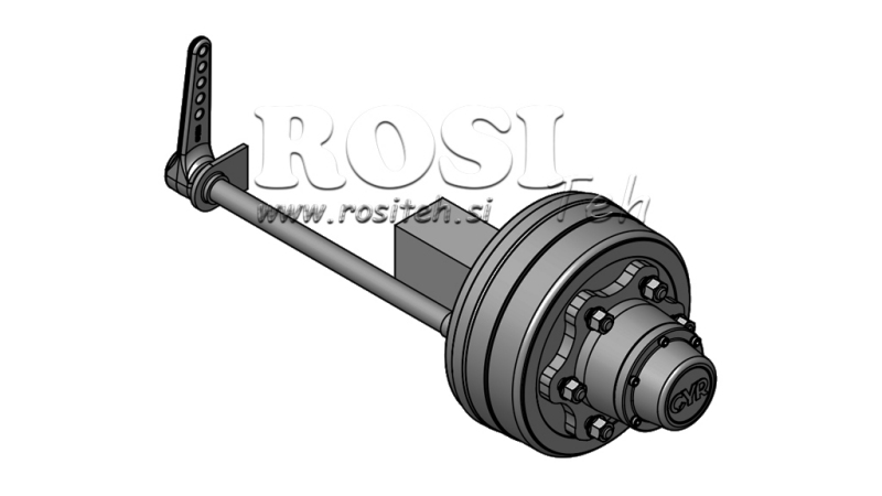 AXLE WITH BRAKES 5.250 kg l.290 mm