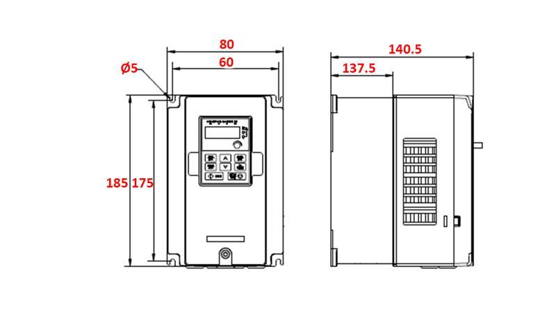 FREQUENTIEOMZETTER-INVERTER 3Fase 2.2kW GD20-2R2G-4-EU