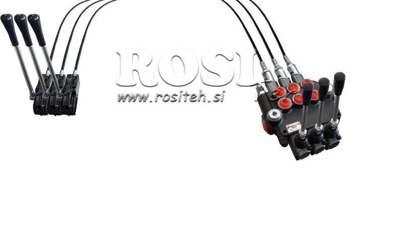 JOYSTICK DUBBELE HANDGREPE 3 m HYDRAULISCH VENTIEL 3xP80 liter